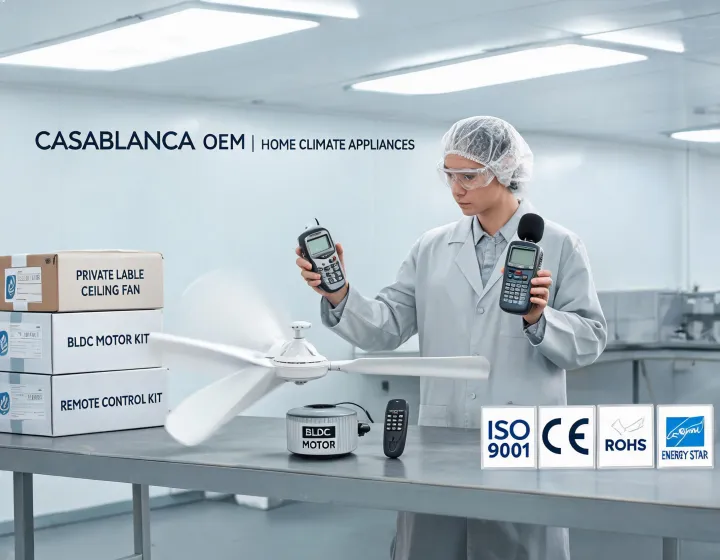 Ceiling fan and home climate appliance assembly line