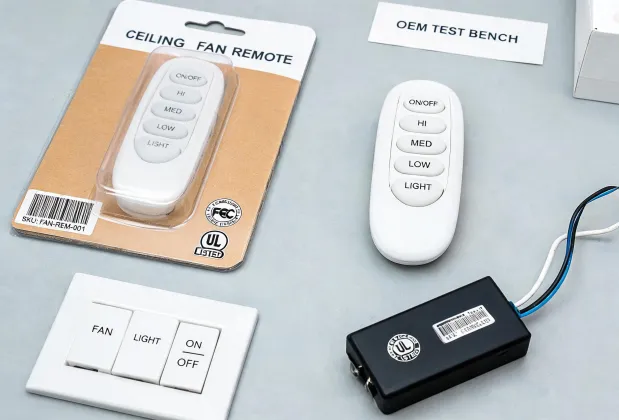 Ceiling fan remote control and wall switch kits